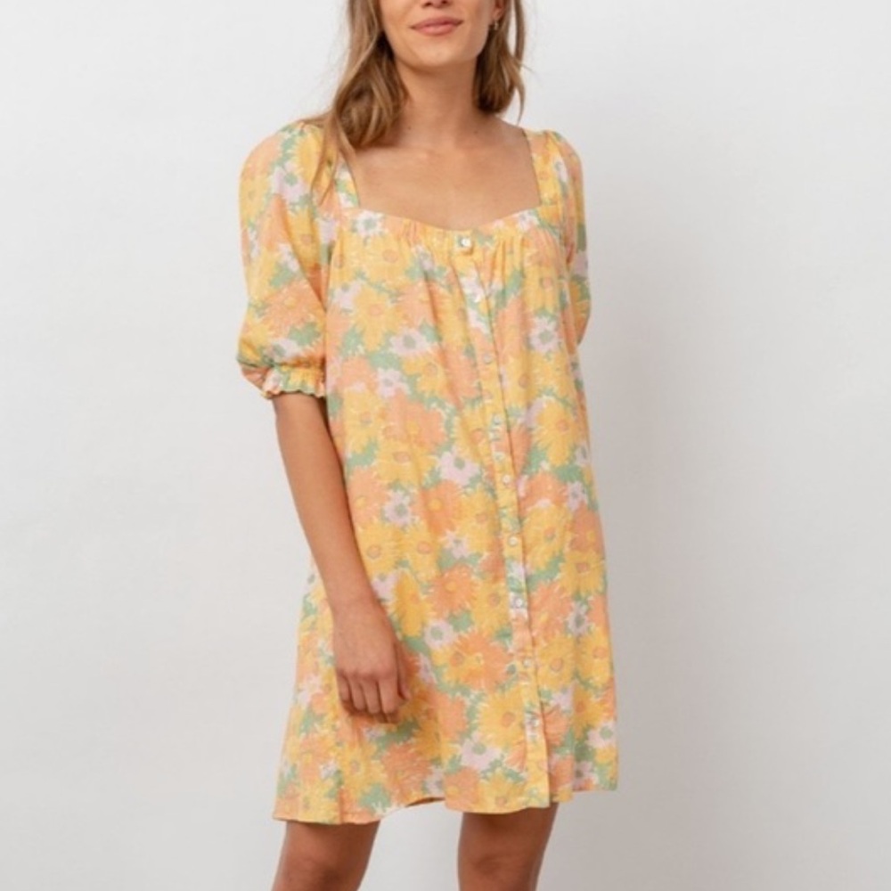 RAILS Isa Daisy Meadow Linen Blend Dress Size XS